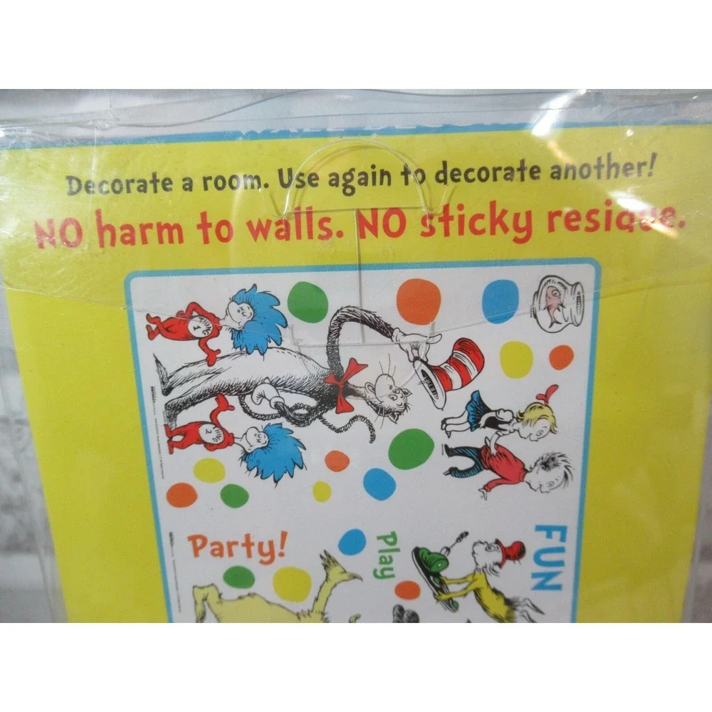 Dr Seuss removeable wall decorations decals Cat in Hat Horton Thing 1 2 Sam I am